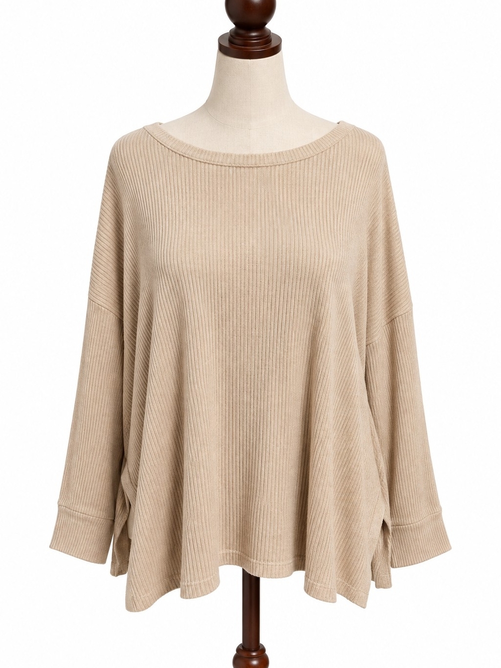 Sonoma Goods for Life Beige Ribbed Oversized Maternity Top – XXL